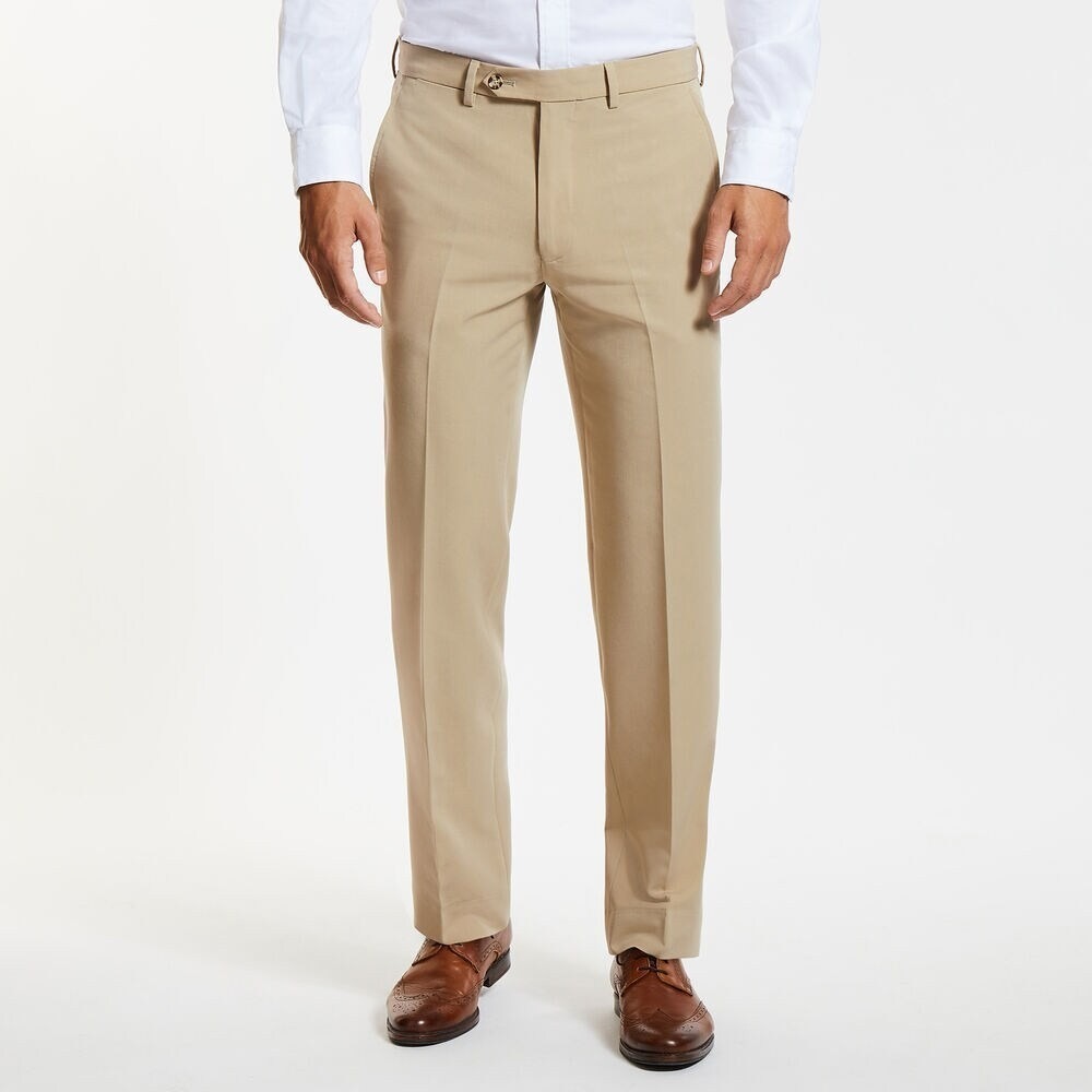 Nautica Mens Modern fit Dress Pants 32 / 30 Beige Solid Camel Stretch